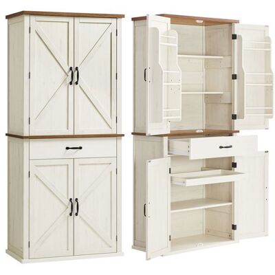 VASAGLE Buffet Style Ferme Hauteur 1786 cm avec Portes Tiroir Plateau Étagères Réglables pour Salle à Manger Blanc Rustique Blanc - Publicité VASAGLE Buffet Style Ferme Hauteur 1786 cm avec Portes Tiroir Plateau Étagères Réglables pour Salle à Manger Blanc Rustique Blanc - Publicité