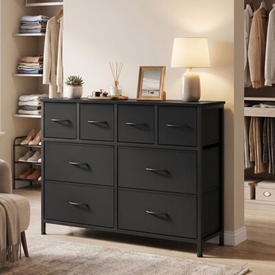 SONGMICS Commode avec 8 Tiroirs en Tissu pour Chambre 987 x 30 x 747 cm Noir Noir - Publicité SONGMICS Commode avec 8 Tiroirs en Tissu pour Chambre 987 x 30 x 747 cm Noir Noir - Publicité