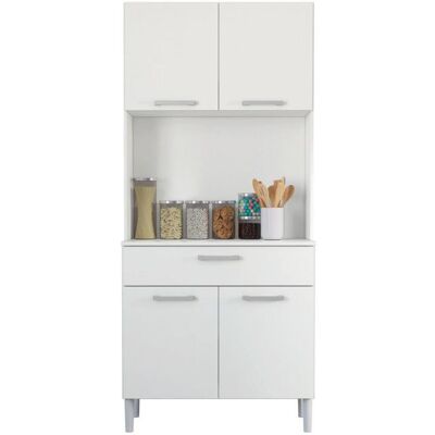 Buffet de Cuisine - KITS PARANA - 4 Portes 1 Tiroir - Blanc - Largeur 80 cm - Hauteur 180 cm Blanc - Publicité Buffet de Cuisine - KITS PARANA - 4 Portes 1 Tiroir - Blanc - Largeur 80 cm - Hauteur 180 cm Blanc - Publicité