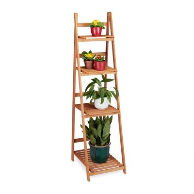 Relaxdays étagère échelle en bois 4 niveaux support fleurs intérieur pliable env. 161 x 41 x 50 cm marron Marron - Publicité Relaxdays étagère échelle en bois 4 niveaux support fleurs intérieur pliable env. 161 x 41 x 50 cm marron Marron - Publicité