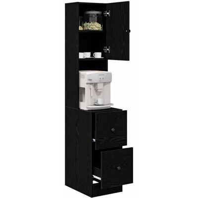 VIDAXL Vaisselier/Buffet de cuisine - Rustique Buffet de cuisine avec tiroir Chêne noir 32x50x180 cm@124369 Noir - Publicité VIDAXL Vaisselier/Buffet de cuisine - Rustique Buffet de cuisine avec tiroir Chêne noir 32x50x180 cm@124369 Noir - Publicité