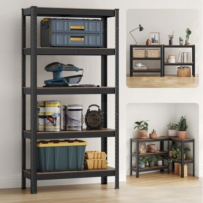 SONGMICS Meuble Étagères à 5 Niveaux 30 x 75 x 150 cm Capacité 650 kg Planches Réglables Style Industriel Marron et Noir Noir - Publicité SONGMICS Meuble Étagères à 5 Niveaux 30 x 75 x 150 cm Capacité 650 kg Planches Réglables Style Industriel Marron et Noir Noir - Publicité
