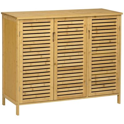 HOMCOM - Meuble à chaussures - Bambou - 100x35x80cm - Bois naturel Blanc - Publicité HOMCOM - Meuble à chaussures - Bambou - 100x35x80cm - Bois naturel Blanc - Publicité