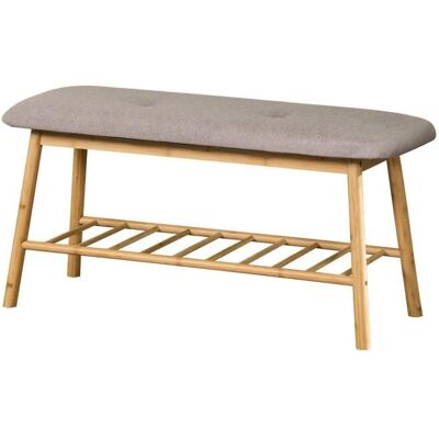 KARAT Banc en bambou Montana Gris 90 x 34 x 45 cm Gris - Publicité KARAT Banc en bambou Montana Gris 90 x 34 x 45 cm Gris - Publicité