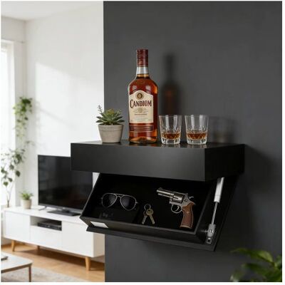 SANS MARQUE Étagère Murale Flottante avec Compartiment Secret Caché – Coffre de Rangement Dissimulé pour Salon Bureau Chambre et Cuisine Noir - Publicité SANS MARQUE Étagère Murale Flottante avec Compartiment Secret Caché – Coffre de Rangement Dissimulé pour Salon Bureau Chambre et Cuisine Noir - Publicité