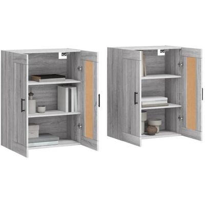 VIDAXL Gris Armoires murales 2 pcs - SOLOMOON - Meuble de salon/chambre - sonoma gris bois dingénierie FR918 Gris - Publicité VIDAXL Gris Armoires murales 2 pcs - SOLOMOON - Meuble de salon/chambre - sonoma gris bois dingénierie FR918 Gris - Publicité