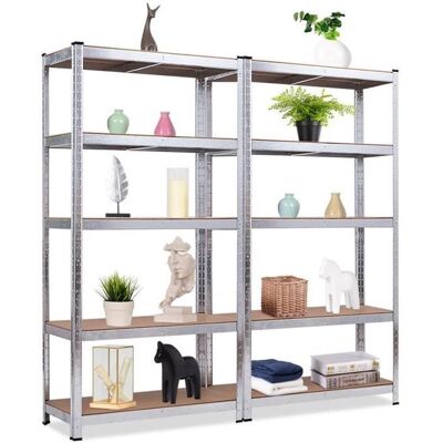 COSTWAY Lot 2 Étagères Garage Rangement Atelier Charge Lourde 875KG 90X40X180CM à 5 Niveaux Ajustable pour Garage/Cuisine/Entrepôt Gris - Publicité COSTWAY Lot 2 Étagères Garage Rangement Atelier Charge Lourde 875KG 90X40X180CM à 5 Niveaux Ajustable pour Garage/Cuisine/Entrepôt Gris - Publicité