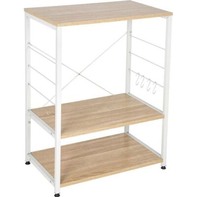 WOLTU Étagère four à micro-ondesétagère de cuisine en bois massif et cadre avec de l’acier60x39x74cm Blanc+chêne clair Blanc - Publicité WOLTU Étagère four à micro-ondesétagère de cuisine en bois massif et cadre avec de l’acier60x39x74cm Blanc+chêne clair Blanc - Publicité
