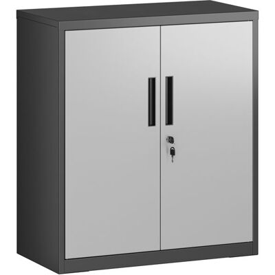 SONGMICS Armoire de classement multi-usages avec 2 portes armoire de rangement en acier pour bureau salon argenté/noir Noir - Publicité SONGMICS Armoire de classement multi-usages avec 2 portes armoire de rangement en acier pour bureau salon argenté/noir Noir - Publicité