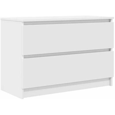Meuble TV blanc - vidaxl - 80x35x54 cm - Bois dingénierie - Blanc - 2 tiroirs - Facile à nettoyer Blanc - Publicité Meuble TV blanc - vidaxl - 80x35x54 cm - Bois dingénierie - Blanc - 2 tiroirs - Facile à nettoyer Blanc - Publicité