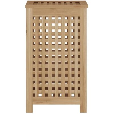 Panier à linge - vidaXL - Bois de teck massif - Design contemporain - Grand espace de rangement - Intérieur Marron - Publicité Panier à linge - vidaXL - Bois de teck massif - Design contemporain - Grand espace de rangement - Intérieur Marron - Publicité