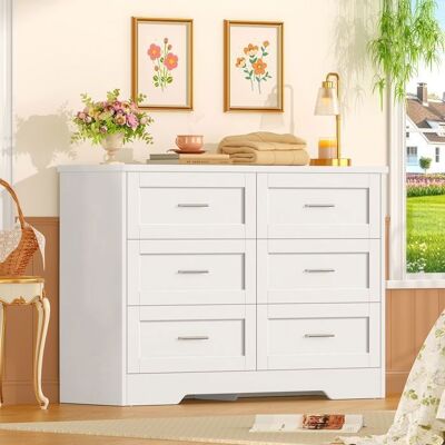 Commode - TEENFON 6 tiroirs - 6 tiroirs coulissants - Blanc - 107 × 35 × 755 cm Blanc - Publicité Commode - TEENFON 6 tiroirs - 6 tiroirs coulissants - Blanc - 107 × 35 × 755 cm Blanc - Publicité