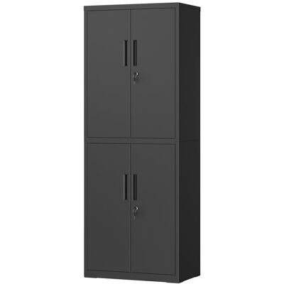 SONGMICS Armoire pour Bureau Atelier Garage avec 5 Étagères et 4 Portes Étagères Réglables en Métal Noir Noir - Publicité SONGMICS Armoire pour Bureau Atelier Garage avec 5 Étagères et 4 Portes Étagères Réglables en Métal Noir Noir - Publicité