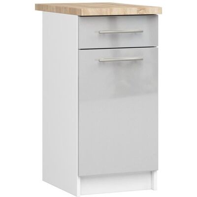Meuble de cuisine bas AKORD S40 OLIWIA modulable Blanc 40 cm 1 porte 1 tiroir façade Métallique Brillant 2 étagères 40x46x85 cm Blanc - Publicité Meuble de cuisine bas AKORD S40 OLIWIA modulable Blanc 40 cm 1 porte 1 tiroir façade Métallique Brillant 2 étagères 40x46x85 cm Blanc - Publicité