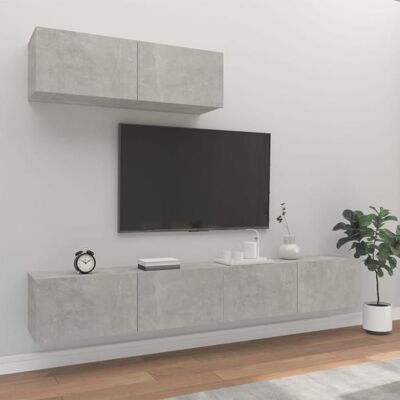 VIDAXL SHOP Ensemble de meubles TV - 3 pcs - Gris béton Bois dingénierie - Armoire de télévision B - 490297021785 Gris - Publicité VIDAXL SHOP Ensemble de meubles TV - 3 pcs - Gris béton Bois dingénierie - Armoire de télévision B - 490297021785 Gris - Publicité