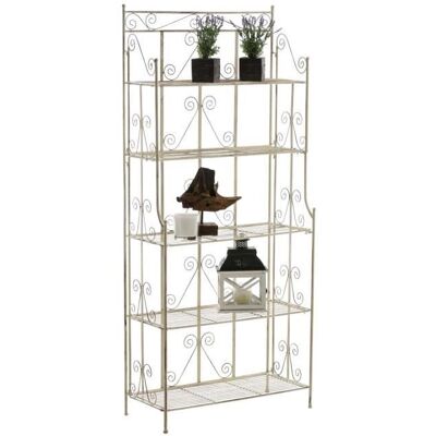 Etagère - CLP - Ciara - Fer forgé - Crème antique - 173 cm - Pliable Beige - Publicité Etagère - CLP - Ciara - Fer forgé - Crème antique - 173 cm - Pliable Beige - Publicité