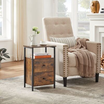VASAGLE Table de Chevet Table de Nuit 2 Tiroirs pour Chambre Salon Style Industriel Marron Rustique et Noir Marron - Publicité VASAGLE Table de Chevet Table de Nuit 2 Tiroirs pour Chambre Salon Style Industriel Marron Rustique et Noir Marron - Publicité