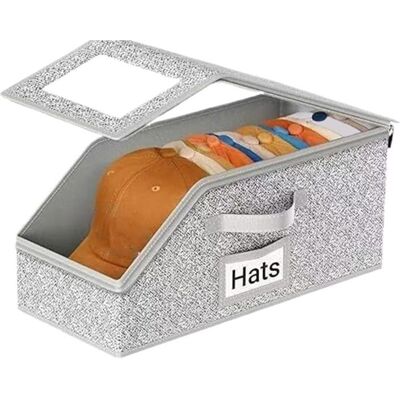 DOK Organisateur transparent pour casquettes de baseball boîtier rangement 24 casquettes placard couvercle Gris - Publicité DOK Organisateur transparent pour casquettes de baseball boîtier rangement 24 casquettes placard couvercle Gris - Publicité
