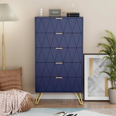 UEV - 5-Drawer Dresser - 60 x 34 x 110 cm - Dresser - Publicité UEV - 5-Drawer Dresser - 60 x 34 x 110 cm - Dresser - Publicité