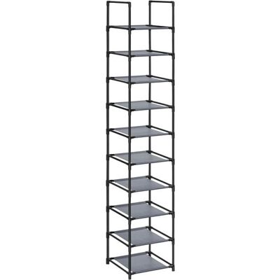 SONGMICS Étagère Chaussure à 10 Niveaux Meuble de Rangement 33 x 33 x 173 cm Cadre en Métal en Tissu Non-tissé Gris Gris - Publicité SONGMICS Étagère Chaussure à 10 Niveaux Meuble de Rangement 33 x 33 x 173 cm Cadre en Métal en Tissu Non-tissé Gris Gris - Publicité