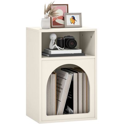 Table de chevet - HOMCOM - compartiments ouverts - design arqué - MDF - 40 x 30 x 60 cm - crème Blanc - Publicité Table de chevet - HOMCOM - compartiments ouverts - design arqué - MDF - 40 x 30 x 60 cm - crème Blanc - Publicité