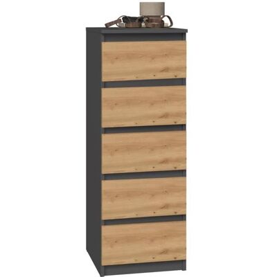 Topeshop Venise - Commode 5 Tiroirs - 45x40x111 - Mobilier de Rangement - Publicité Topeshop Venise - Commode 5 Tiroirs - 45x40x111 - Mobilier de Rangement - Publicité