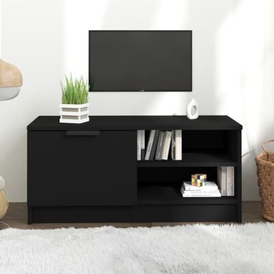 vidaXL Meuble TV Noir 80x35x365 cm Bois dingénierie 811468 Noir - Publicité vidaXL Meuble TV Noir 80x35x365 cm Bois dingénierie 811468 Noir - Publicité