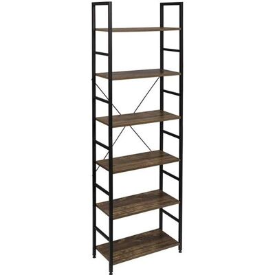 EUGAD Etagère de rangement 60x28x180cm - en MDF et métal 6 niveaux - Vintage Marron - Publicité EUGAD Etagère de rangement 60x28x180cm - en MDF et métal 6 niveaux - Vintage Marron - Publicité