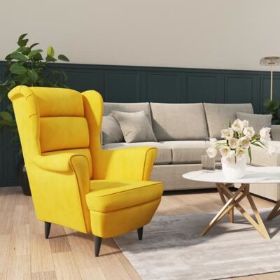 VIDAXL Fauteuil Salon MVS - Fauteuil jaune moutarde velours2185 Kg Jaune - Publicité VIDAXL Fauteuil Salon MVS - Fauteuil jaune moutarde velours2185 Kg Jaune - Publicité