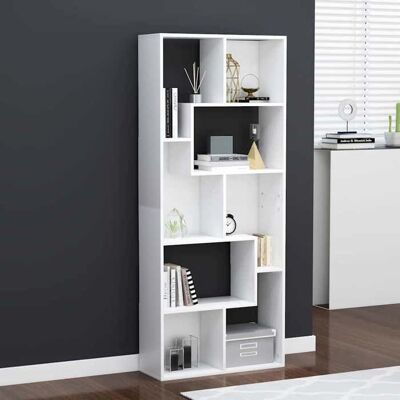 vidaXL Bibliothèque Blanc 67x24x161 cm Aggloméré Blanc - Publicité vidaXL Bibliothèque Blanc 67x24x161 cm Aggloméré Blanc - Publicité