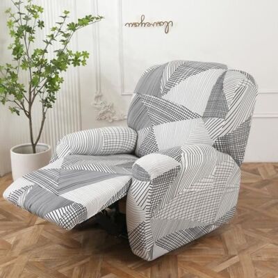 Housse de Fauteuil Relax - Antidérapante - 4 Pièces - Polyester - Extensible - Gris Moka Gris - Publicité Housse de Fauteuil Relax - Antidérapante - 4 Pièces - Polyester - Extensible - Gris Moka Gris - Publicité