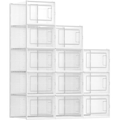 VASAGLE SONGMICS Boîtes à Chaussures Lot de 12 Rangement Chaussures Pliable pour Pointure jusqu’à 46 Blanc - Publicité VASAGLE SONGMICS Boîtes à Chaussures Lot de 12 Rangement Chaussures Pliable pour Pointure jusqu’à 46 Blanc - Publicité