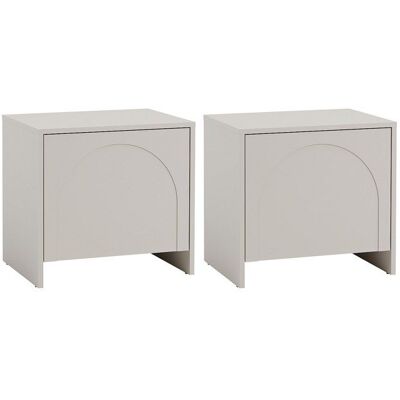 VENTE-UNIQUE Lot de 2 tables de chevet avec 1 porte - Beige - NALYRA de Maison Céphy Beige - Publicité VENTE-UNIQUE Lot de 2 tables de chevet avec 1 porte - Beige - NALYRA de Maison Céphy Beige - Publicité