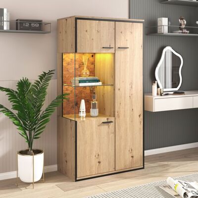 Blueline Vitrine moderne Design neuf de haute qualité avec éclairage LED 150hx78bx40tcm porte en verre étagères polyvalentes 15 choix Marron - Publicité Blueline Vitrine moderne Design neuf de haute qualité avec éclairage LED 150hx78bx40tcm porte en verre étagères polyvalentes 15 choix Marron - Publicité