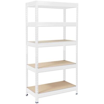 KARAT Étagère métallique de Rangement renforcée à Charge Lourde Grizzly 5 Étages Blanc 220 x 90 x 60 cm Charge Max : 875 kg Blanc - Publicité KARAT Étagère métallique de Rangement renforcée à Charge Lourde Grizzly 5 Étages Blanc 220 x 90 x 60 cm Charge Max : 875 kg Blanc - Publicité