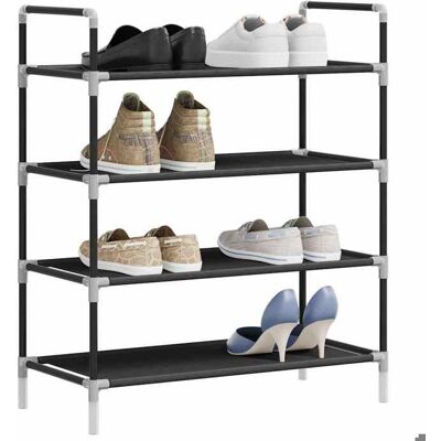 Range-chaussures avec 4 étagères Métal et non tissé minimaliste - vidaXL - plastique - noir - 4 étagères - 60 x 29 x 67 cm dxk95a424 Noir - Publicité Range-chaussures avec 4 étagères Métal et non tissé minimaliste - vidaXL - plastique - noir - 4 étagères - 60 x 29 x 67 cm dxk95a424 Noir - Publicité