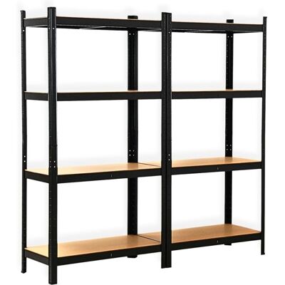 Double Etagère établi pour charges lourdes 160 x160 x 40 cm Etagère de rangement - EURO VANADIUM - 640 kg Noir - Publicité Double Etagère établi pour charges lourdes 160 x160 x 40 cm Etagère de rangement - EURO VANADIUM - 640 kg Noir - Publicité