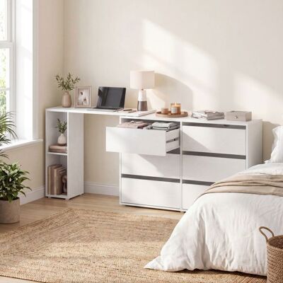 SONGMICS HOME Commode de Chambre et Armoire de Rangement à Étagère Montage Rapide sans Outils Blanc Blanc - Publicité SONGMICS HOME Commode de Chambre et Armoire de Rangement à Étagère Montage Rapide sans Outils Blanc Blanc - Publicité