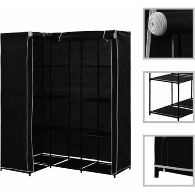 Maison Garde-Robe Contemporain Armoire de Rangement Penderie Chambre dangle Noirsize: 130 x 87 x 169 cm-3337 Noir - Publicité Maison Garde-Robe Contemporain Armoire de Rangement Penderie Chambre dangle Noirsize: 130 x 87 x 169 cm-3337 Noir - Publicité