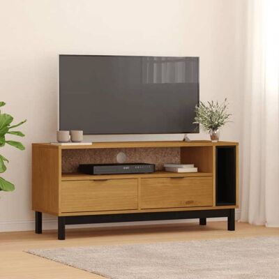 VIDAXL SALE 2026 Armoire TV moderne Brun - Meuble TV FLAM 110x40x50cm - bois massif de pin PRO153847606 - Publicité VIDAXL SALE 2026 Armoire TV moderne Brun - Meuble TV FLAM 110x40x50cm - bois massif de pin PRO153847606 - Publicité