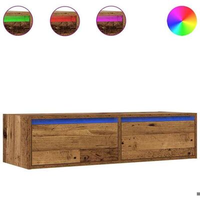 VIDAXL Cabinet TV rustique - PARAJ - Meuble TV/HIFI - avec lumières LED - pour chambre/salon - vieux bois 100X355x25cm5765249 - Publicité VIDAXL Cabinet TV rustique - PARAJ - Meuble TV/HIFI - avec lumières LED - pour chambre/salon - vieux bois 100X355x25cm5765249 - Publicité