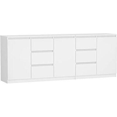 TOPESHOP Costi - Aparador long 3 portes + 6 tiroirs - 200x40x75 cm - Meubles de rangement salon - Publicité TOPESHOP Costi - Aparador long 3 portes + 6 tiroirs - 200x40x75 cm - Meubles de rangement salon - Publicité
