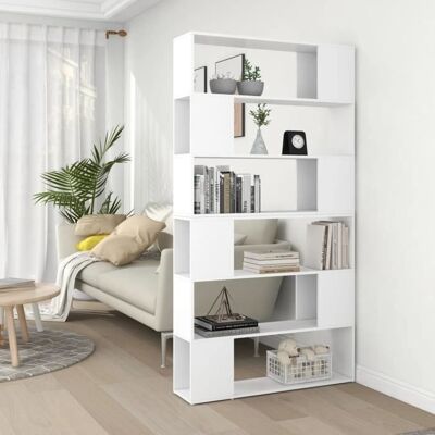 VIDAXL Elegant Meuble étagère Salon - Bibliothèque-Séparateur de pièce Blanc 100x24x188 cmBonne vie48131 - Blanc 369 Kg Blanc - Publicité VIDAXL Elegant Meuble étagère Salon - Bibliothèque-Séparateur de pièce Blanc 100x24x188 cmBonne vie48131 - Blanc 369 Kg Blanc - Publicité