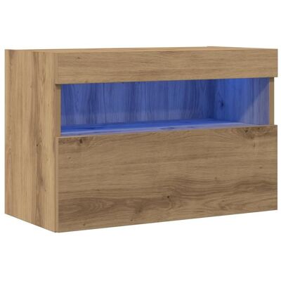 VIDAXL 248362& Meuble TV - Table de Télévision/multimédia - avec lumières LED Chêne Artisan 60x30x40 cm Marron - Publicité VIDAXL 248362& Meuble TV - Table de Télévision/multimédia - avec lumières LED Chêne Artisan 60x30x40 cm Marron - Publicité