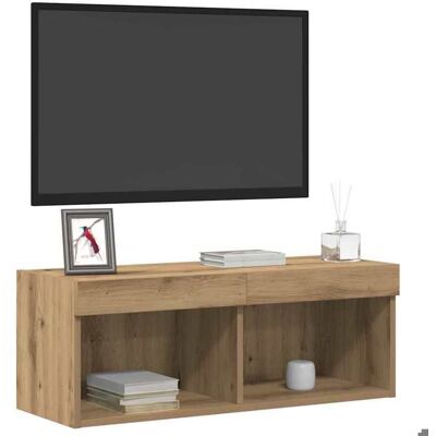 Ensemble meuble TV avec LED - vidaXL - en bois dingénierie - chêne artisanal - 2 portes - 80 x 30 x 30 cm gsq21v1933 Marron - Publicité Ensemble meuble TV avec LED - vidaXL - en bois dingénierie - chêne artisanal - 2 portes - 80 x 30 x 30 cm gsq21v1933 Marron - Publicité
