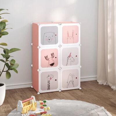 vidaXL Armoire de rangement pour enfants avec 6 cubes Rose PP 340578 Rose - Publicité vidaXL Armoire de rangement pour enfants avec 6 cubes Rose PP 340578 Rose - Publicité