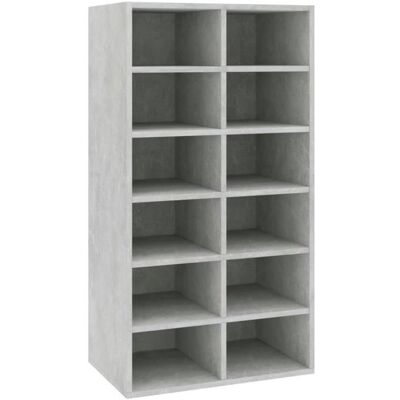 vidaXL Étagère à chaussures Gris béton 54 x 34 x 100 cm Aggloméré Gris - Publicité vidaXL Étagère à chaussures Gris béton 54 x 34 x 100 cm Aggloméré Gris - Publicité