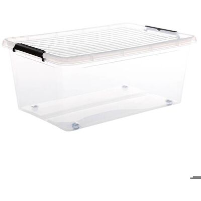 Boîte en plastique transparente 40L Clip N Box - 5 five simply smart Blanc - Publicité Boîte en plastique transparente 40L Clip N Box - 5 five simply smart Blanc - Publicité