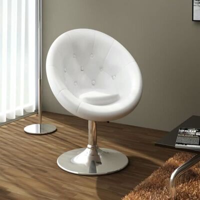 Fauteuil rétro capitonné blanc pied Tulipe chromé - VIDAXL - Fauteuil - Vintage - Relaxation Blanc - Publicité Fauteuil rétro capitonné blanc pied Tulipe chromé - VIDAXL - Fauteuil - Vintage - Relaxation Blanc - Publicité