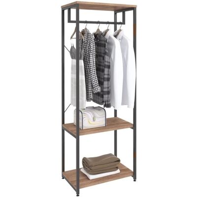 WOLTU Armoire de rangement - Métal et bois - Noir et chêne clair - 60 x 40 x 167 cm Noir - Publicité WOLTU Armoire de rangement - Métal et bois - Noir et chêne clair - 60 x 40 x 167 cm Noir - Publicité